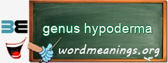 WordMeaning blackboard for genus hypoderma